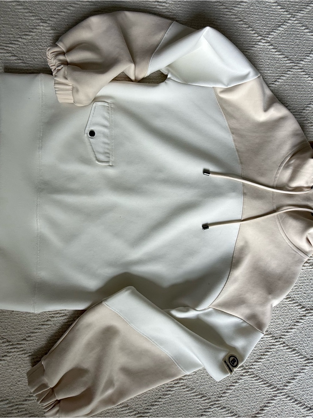 Bogner Two-Tone Cream & White Women's Pullover Hoodie